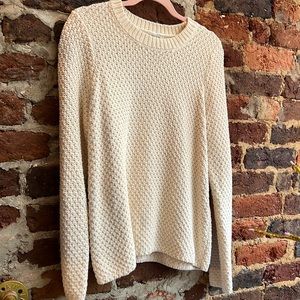 Orvis 100% cotton knit cream sweater size medium